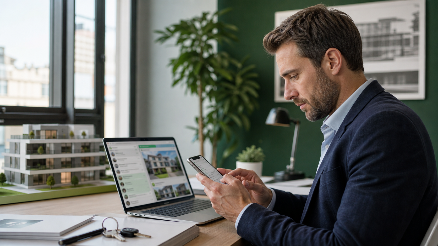 Conseiller immobilier qualifiant des demandes WhatsApp et des prospects immobiliers