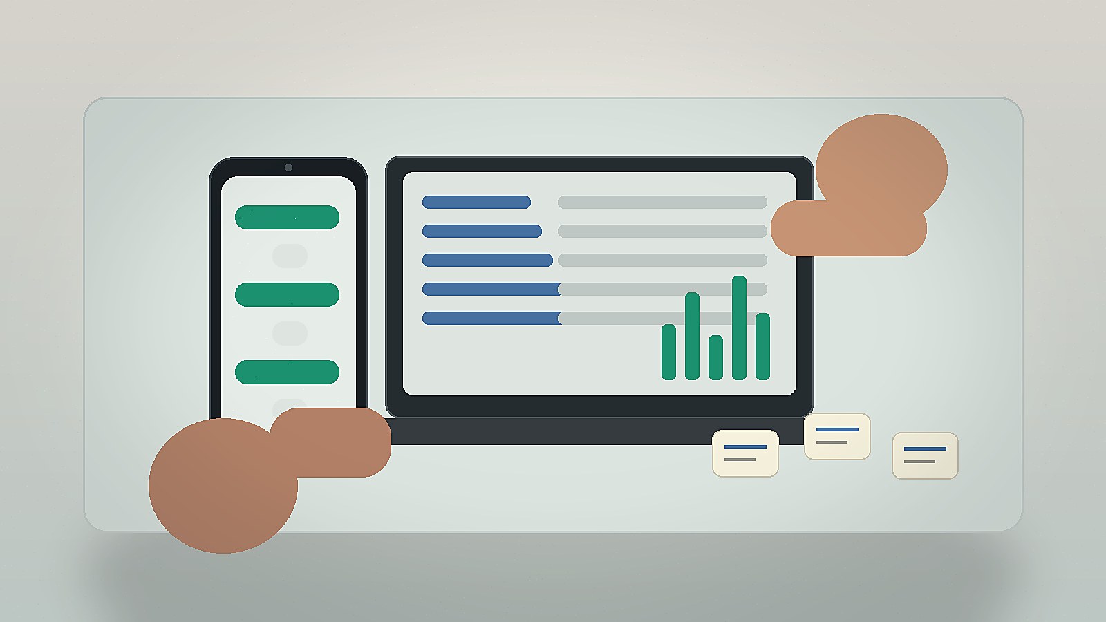 Scene metier concrete pour templates whatsapp api avec smartphone WhatsApp, poste de travail et contexte operationnel.