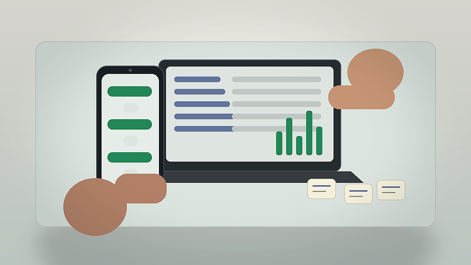 Scene metier concrete pour whatsapp crm hubspot pipedrive avec smartphone WhatsApp, poste de travail et contexte operationnel.